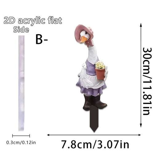 Garden Stake Duck | Playful Acrylic Animal Figurine | Suitable for Lawn & Outdoor