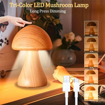 Dimmable Table Lamp in Mushroom Shape