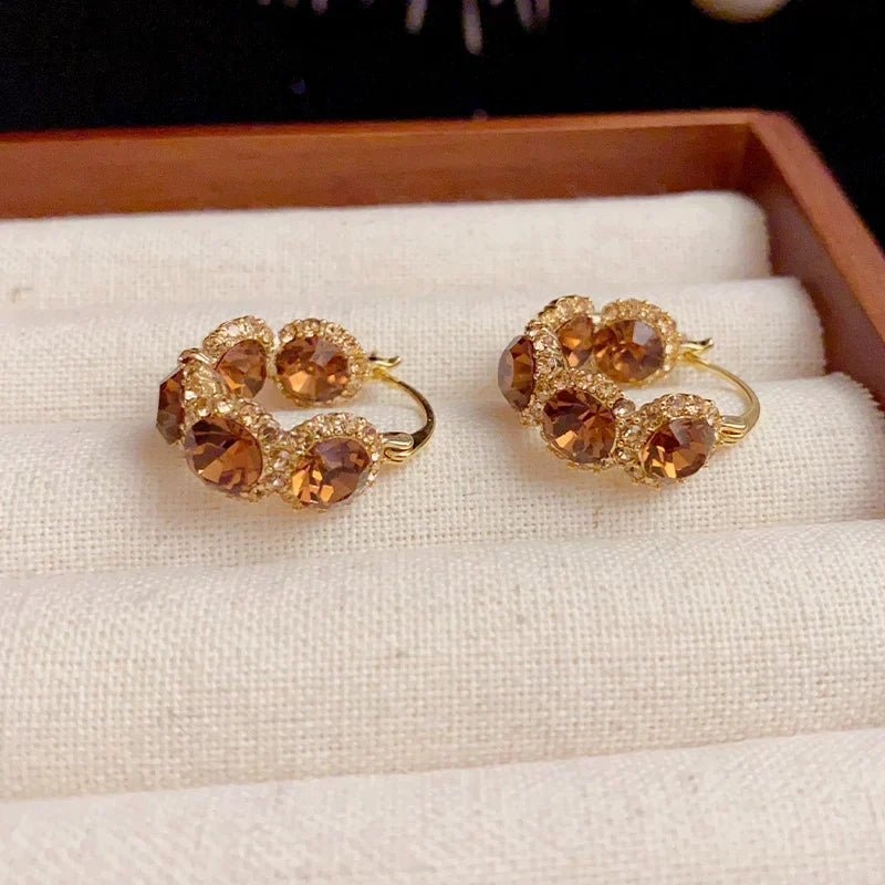 Elegant Gold-Plated Vintage French Earrings
