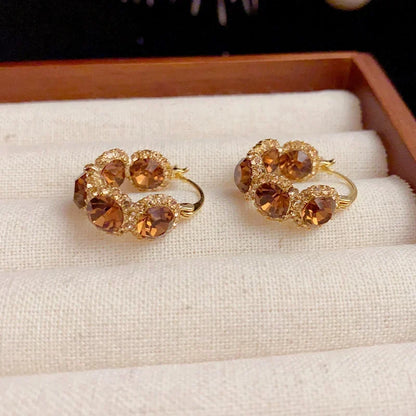 Elegant Gold-Plated Vintage French Earrings