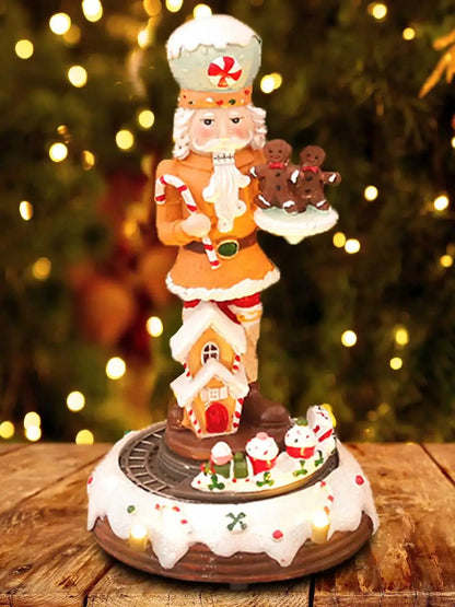 Animated Nutcracker with LED Lights and Music – Handcrafted Christmas Decor