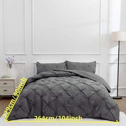 Pintuck Pattern White Quilt Cover Set