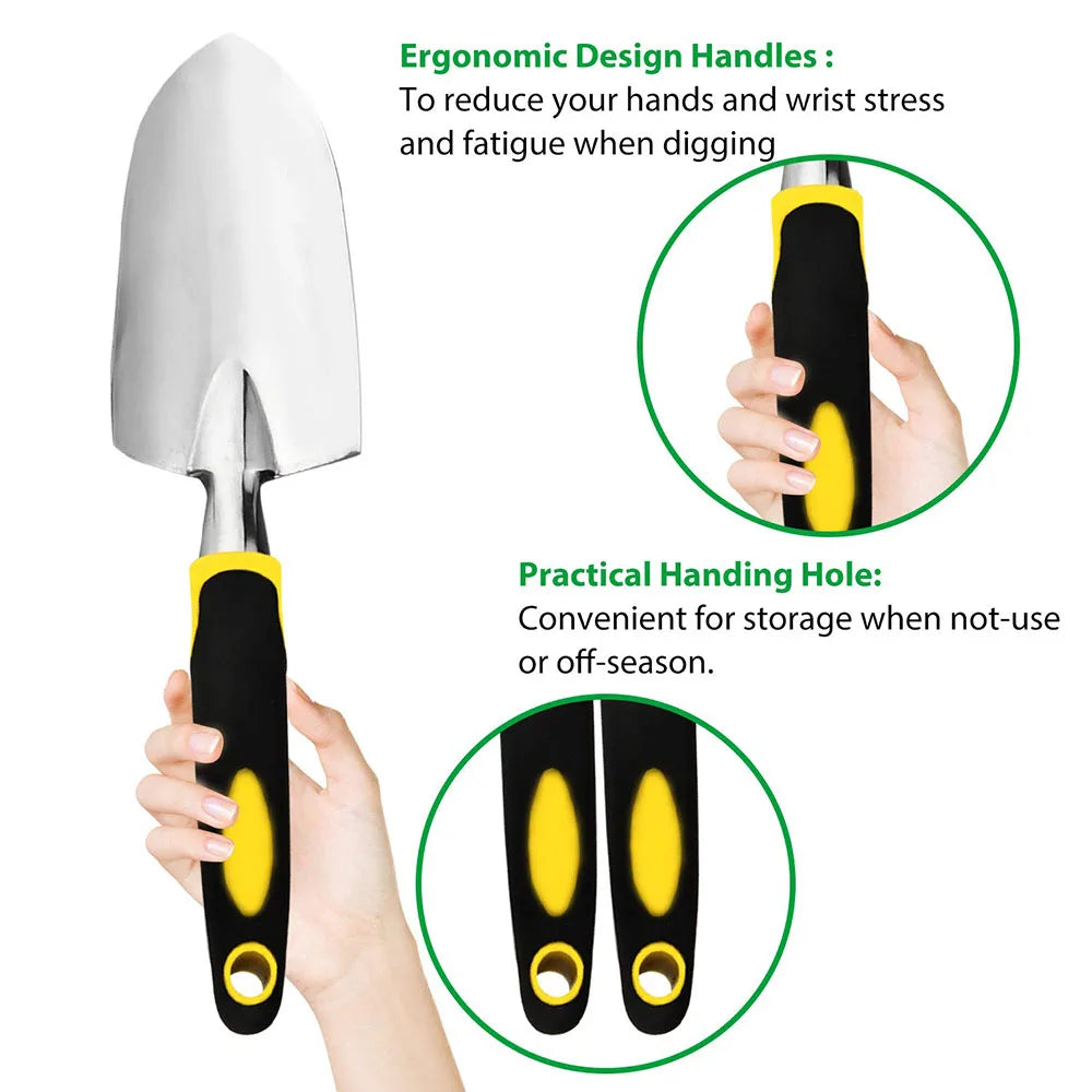 4-Piece Garden Tool Set | Stainless Steel | Includes Gloves | Ergonomic Handles