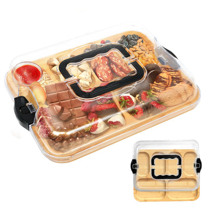 Serving Tray Made of Bamboo with 6 Divided Sections