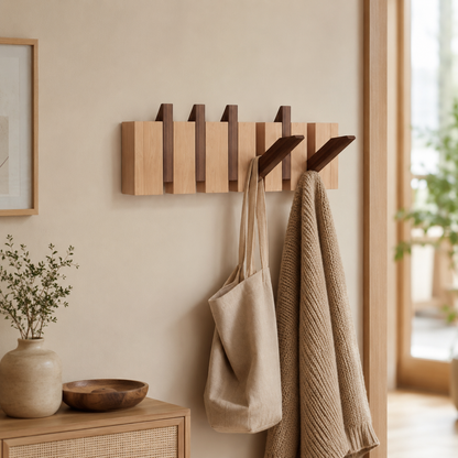 Wall-Mounted Piano Hanger Rack - Space-Saving Wooden Design