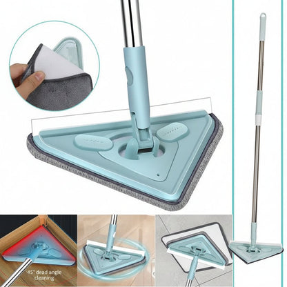 Tri-Head 360° Mop for Effortless Cleaning in Corners