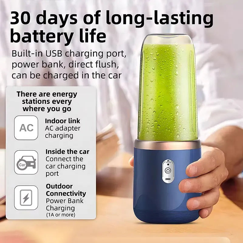 Portable Mini Blender with USB | Convenient Smoothie Maker for Travel | Single and Double Cup Options