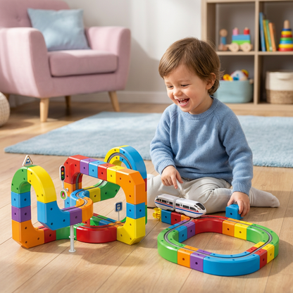 Kids' Toy Train Set with Magical Blocks