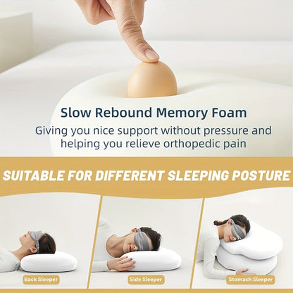 Cooling Cervical Memory Foam Pillow - Ergonomic Contour Support for Sleep
