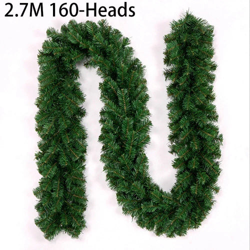Artificial Pine Garland for Holidays | 2.7 m Thick PVC Christmas Décor for Stairs, Fireplace & Windows