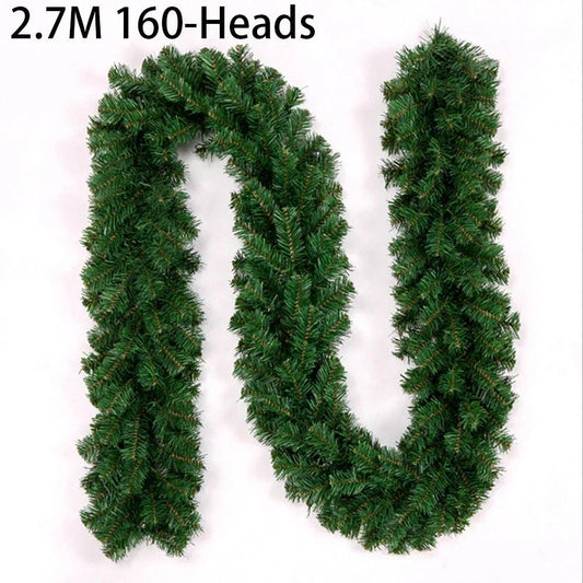 Artificial Pine Garland for Holidays | 2.7 m Thick PVC Christmas Décor for Stairs, Fireplace & Windows