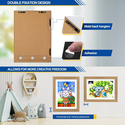 Creative Kids Art Display Frame | Flip-Open Design, Holds 150 Pieces | A4 Size Compatible | MDF & Tempered Glass