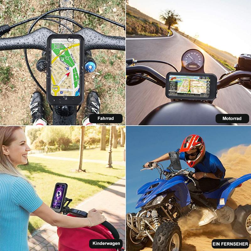 Waterproof Phone Mount with USB and 15W Wireless Charger for Bicycles