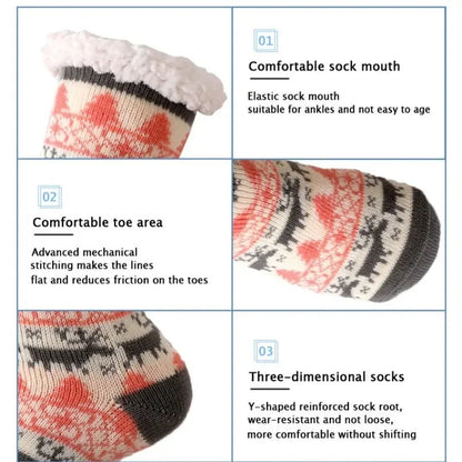 Women's Cozy Winter Socks – Soft, Warm & Non-Slip | Penguin, Reindeer & Bear Designs | Perfect Christmas Gift