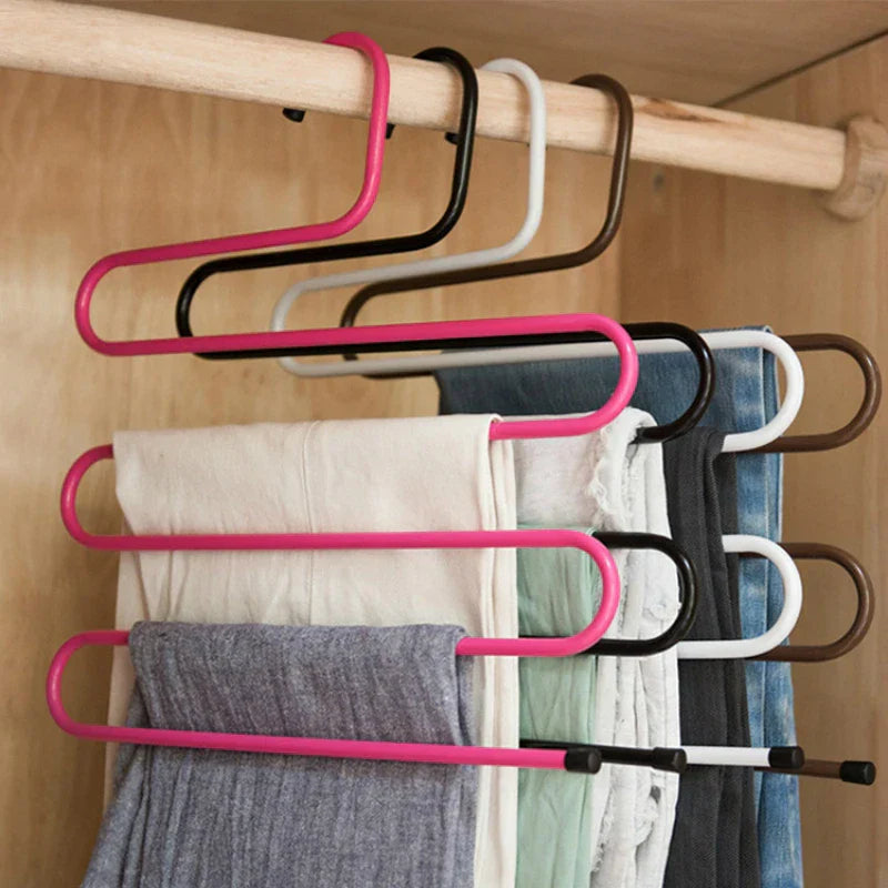 Space-Saving 5-Layer Non-Slip Hangers for Closet Organization