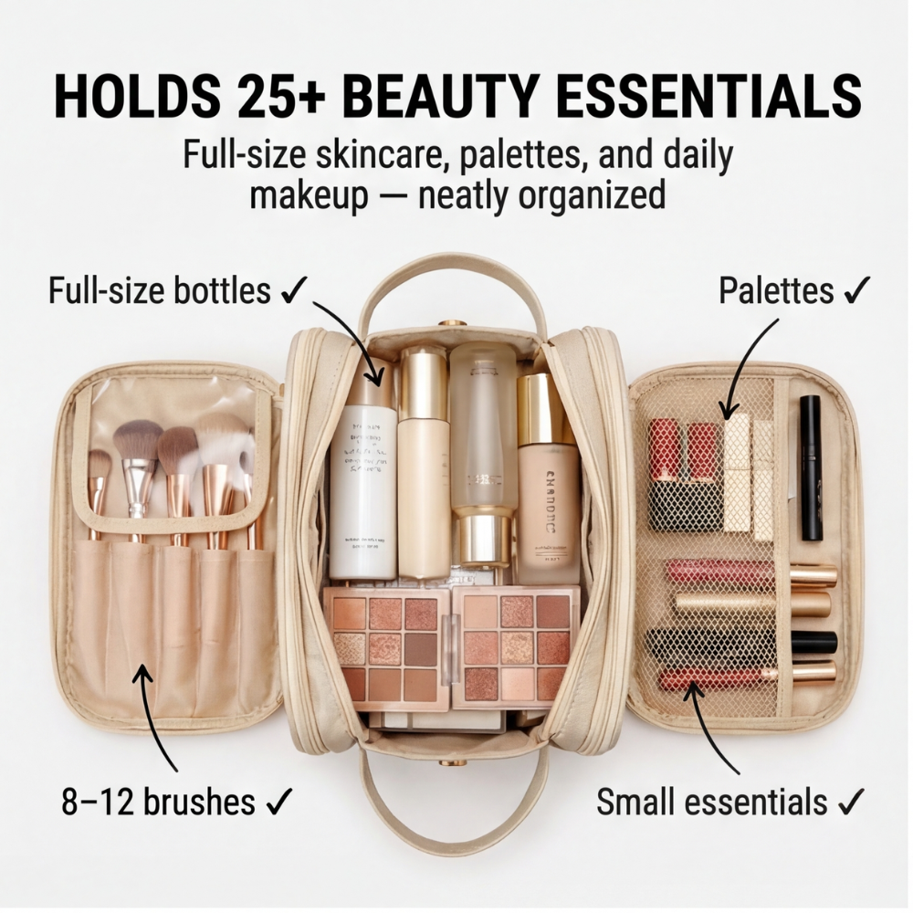 Instant Makeup Organizer with Easy Snap Closure