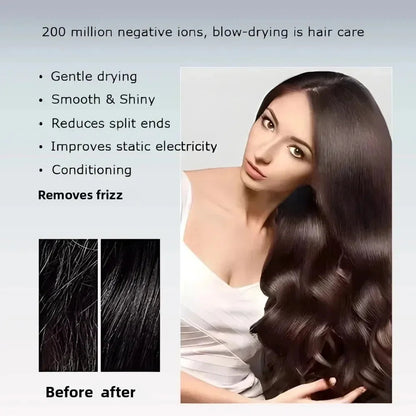 Ion Hair Dryer with Smart Temperature Control – 200 Million Negative Ions – 110,000 RPM