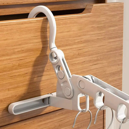 Portable Travel Clothes Hanger | Collapsible 5-Hole Garment Rack for Camping & Hotel Use