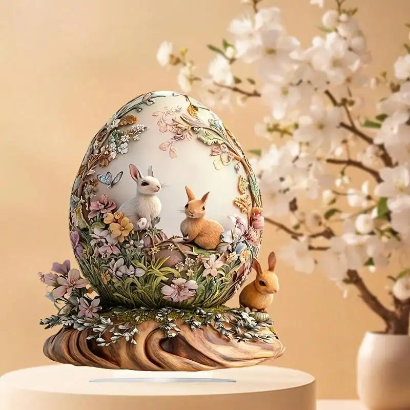 Easter Bunny House Decoration Pendant | Acrylic Ornament for Home & Office | Spring Table Centerpiece