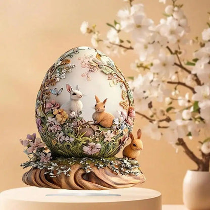 Easter Bunny House Decoration Pendant | Acrylic Ornament for Home & Office | Spring Table Centerpiece