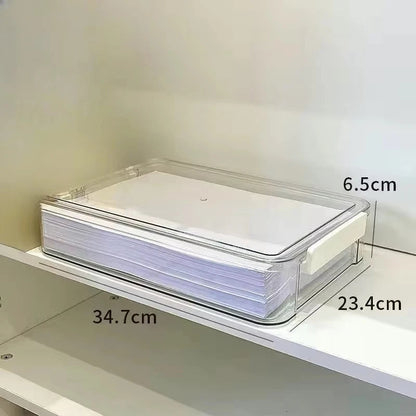 Stackable A4 Document Box – Transparent and Dust-Proof