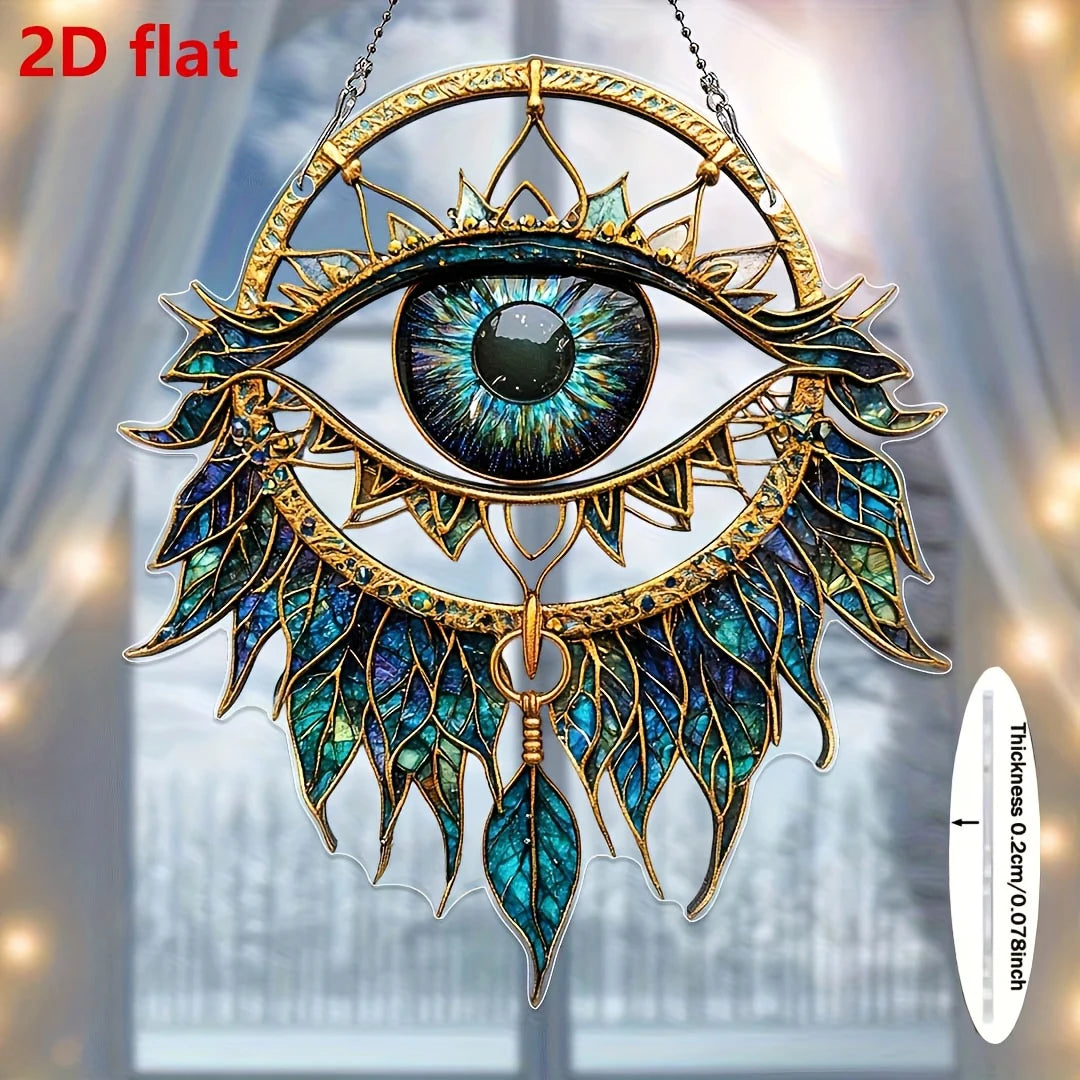 Evil Eye Window Decor | Sun Catcher & Wind Chime | Home, Garden & Car Protection
