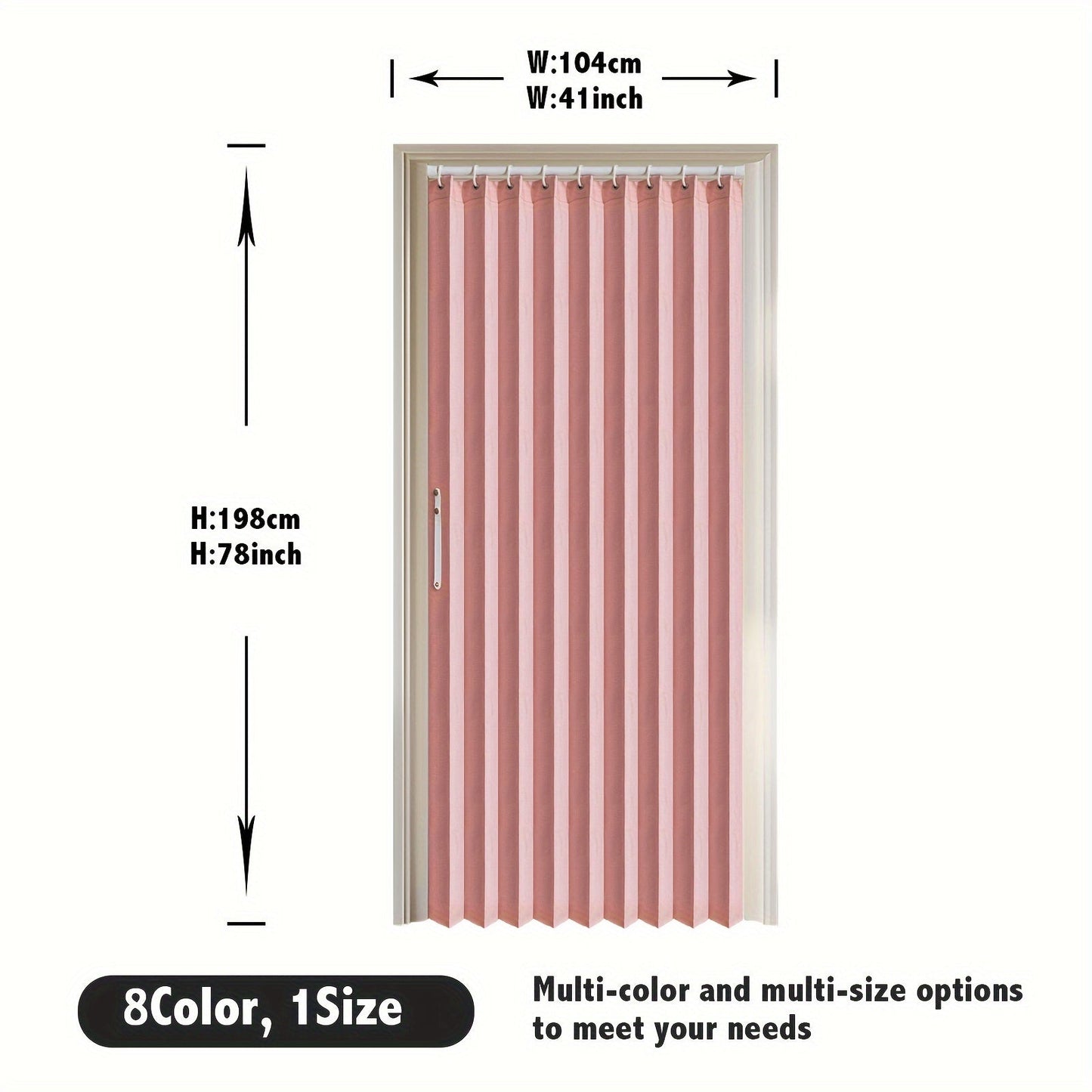 Colorful Magnetic Folding Curtain for Doors – Space-Saving Divider, Washable Polyester