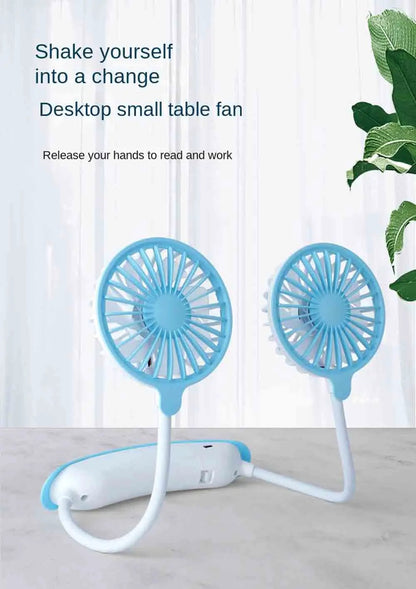 Portable 30 cm Neck Fan | USB Rechargeable Neckband Cooler for Sports, Office & Outdoor