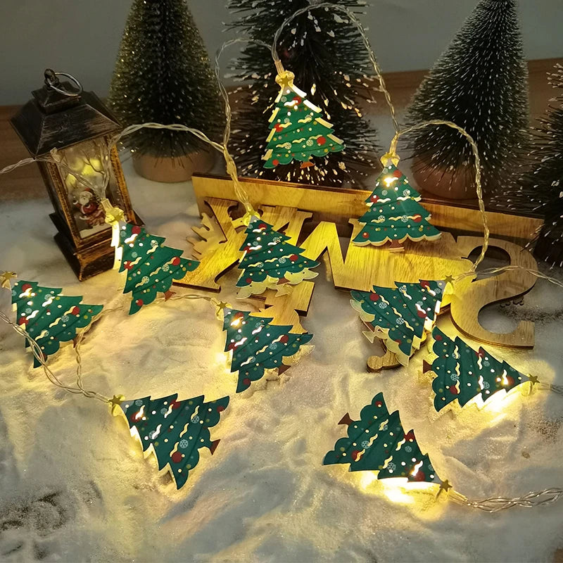 FrostGlow LED Christmas Lights | Acrylic Snowman & Tree | 10-Piece String Lights | Holiday Decor for Christmas & New Year 2025