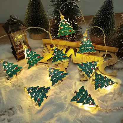FrostGlow LED Christmas Lights | Acrylic Snowman & Tree | 10-Piece String Lights | Holiday Decor for Christmas & New Year 2025