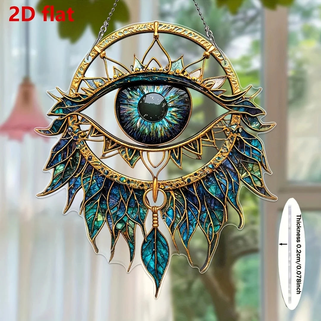 Evil Eye Window Decor | Sun Catcher & Wind Chime | Home, Garden & Car Protection