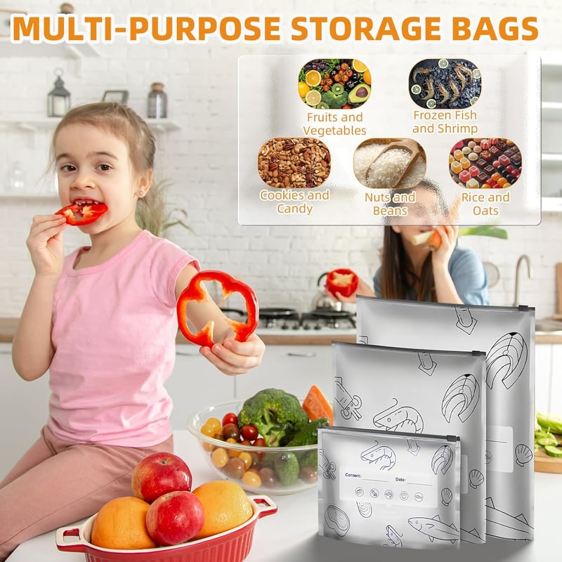EcoSeal – Reusable Food Storage Bags for Freshness