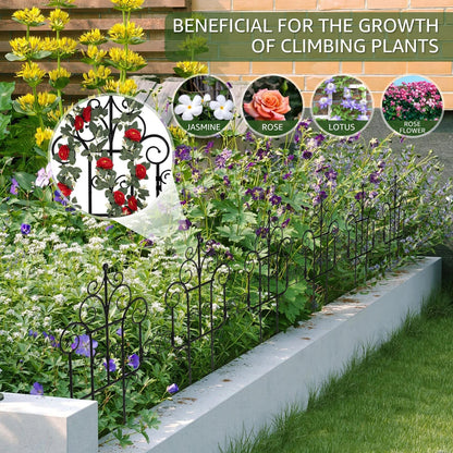 Decorative Plastic Garden Fence – 40 cm Height, Foldable, Multi-Use, Pack of 10