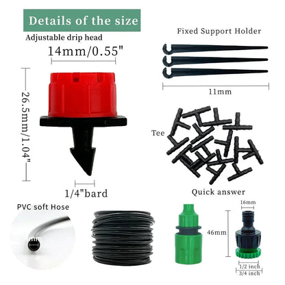 DIY Drip Irrigation Kit for Gardens | Adjustable Emitters | Range 10-30 m