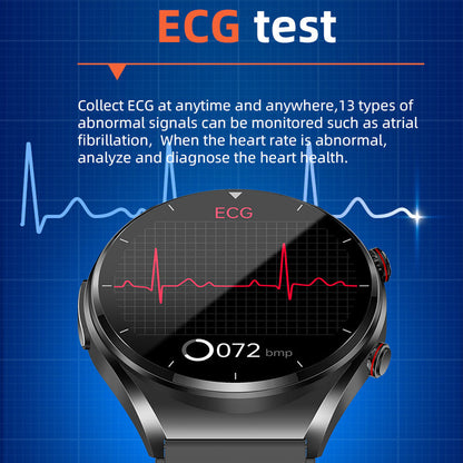 One-Tap Health Monitor Smartwatch for Blood Sugar, Glucose, ECG & Heart Rate