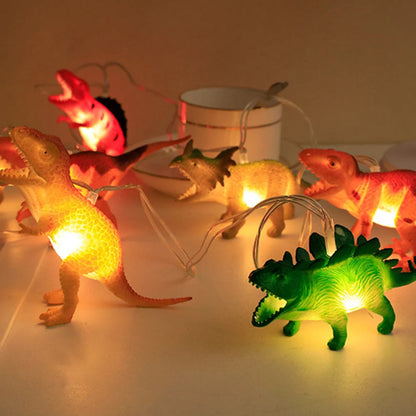 LED Dinosaur String Lights – Warm White Glow, 1.5m / 3m, Battery Operated & IP44 Rated