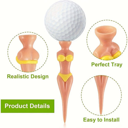 Novelty Golf Tees Set for Bikini Lovers - 5 Pieces