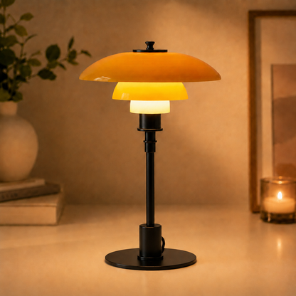 Minimalist Glass Shade Table Lamp for Scandinavian Style Bedroom