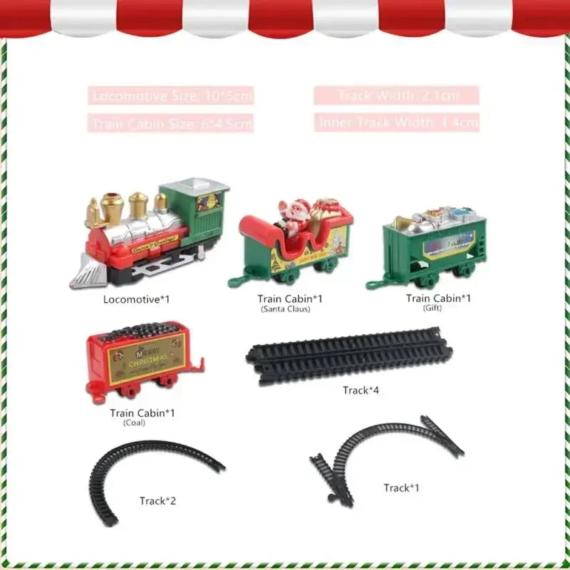 Christmas Train Set with Tracks & Locomotive | Kids Train for Tree Decoration | Creative Gift for Children Ages 3 and Up