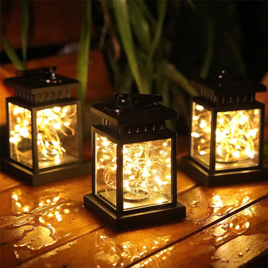 Outdoor Solar Lantern with LED Candle Effect | Waterproof IP44 | Perfect for Garden & Patio