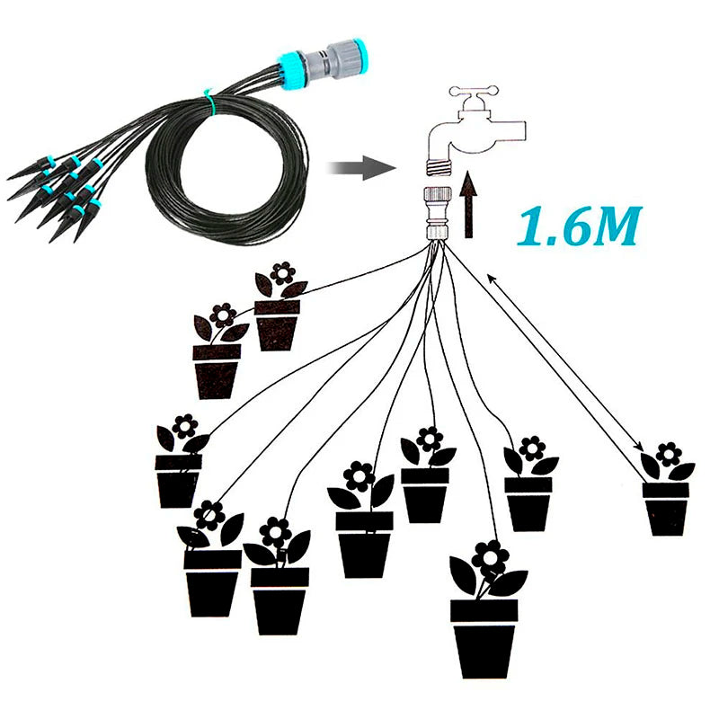 10-Piece Adjustable Drip Irrigation Set | Water-Saving System for Garden & Greenhouse