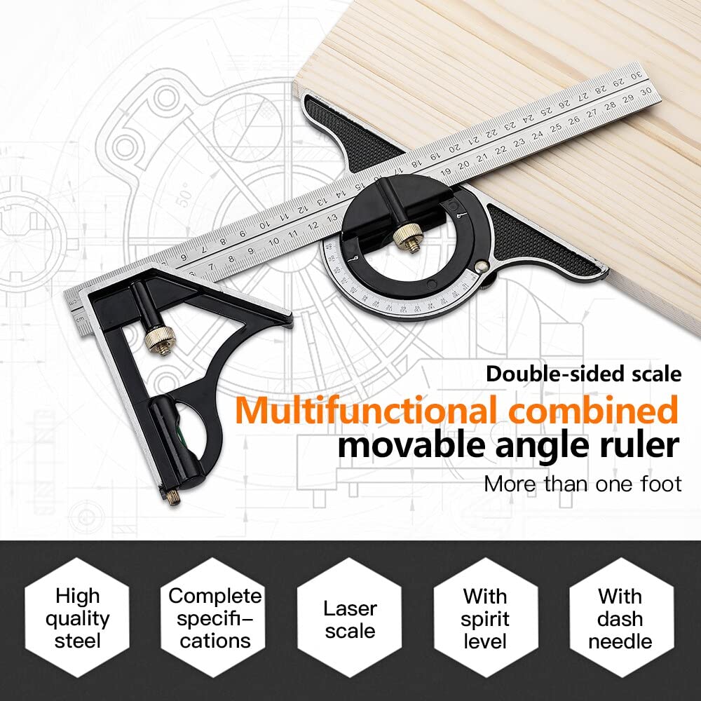 Adjustable Ruler - Versatile Set with Movable Angle Measuring Tool