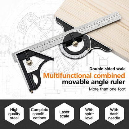 Adjustable Ruler - Versatile Set with Movable Angle Measuring Tool