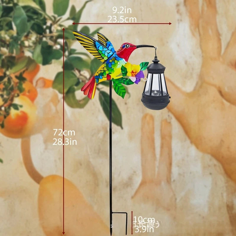 Vintage Metal Lantern for Garden, Patio & Pathway – Solar Bee Eater