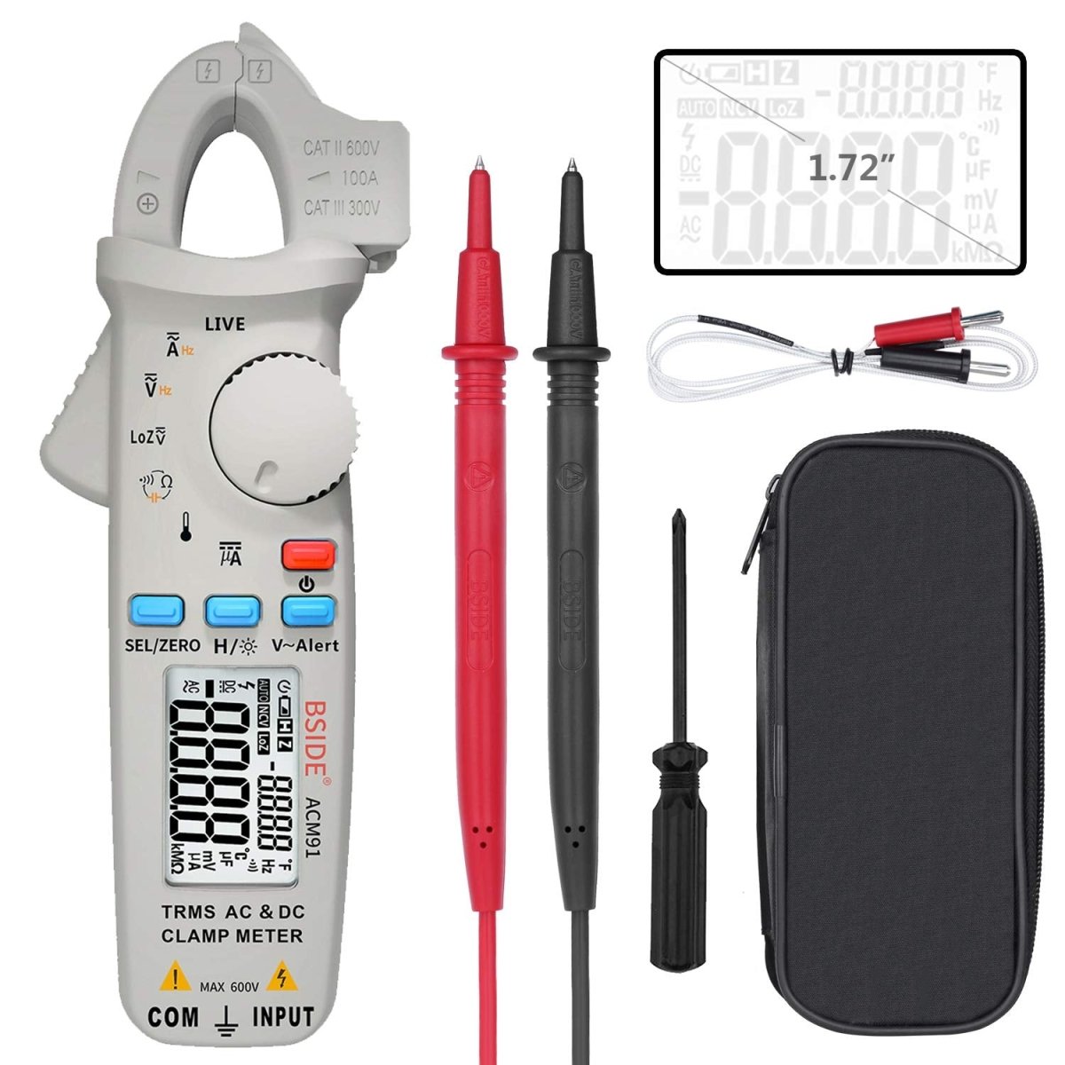 Precision AC/DC Current Clamp Meter with Dual Display