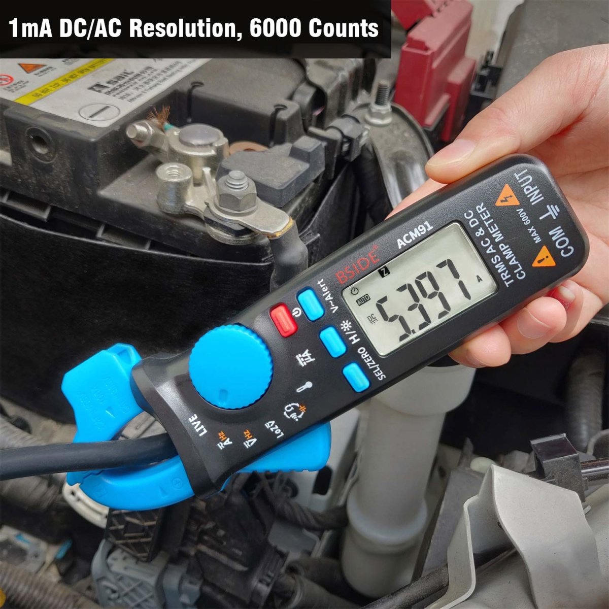 Precision AC/DC Current Clamp Meter with Dual Display