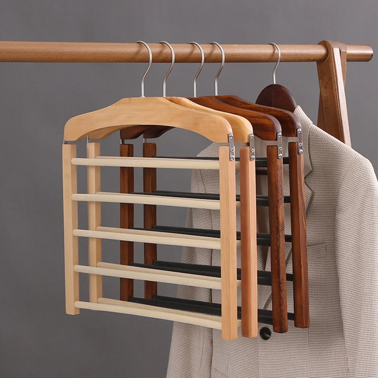 Space-Saving Multi-Functional Clothing Hanger