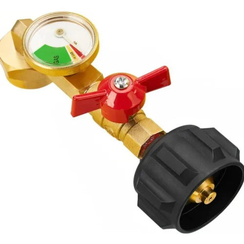 Gas Flow Monitor with Pressure Gauge | Reliable Gas Supply for Grilling & Camping