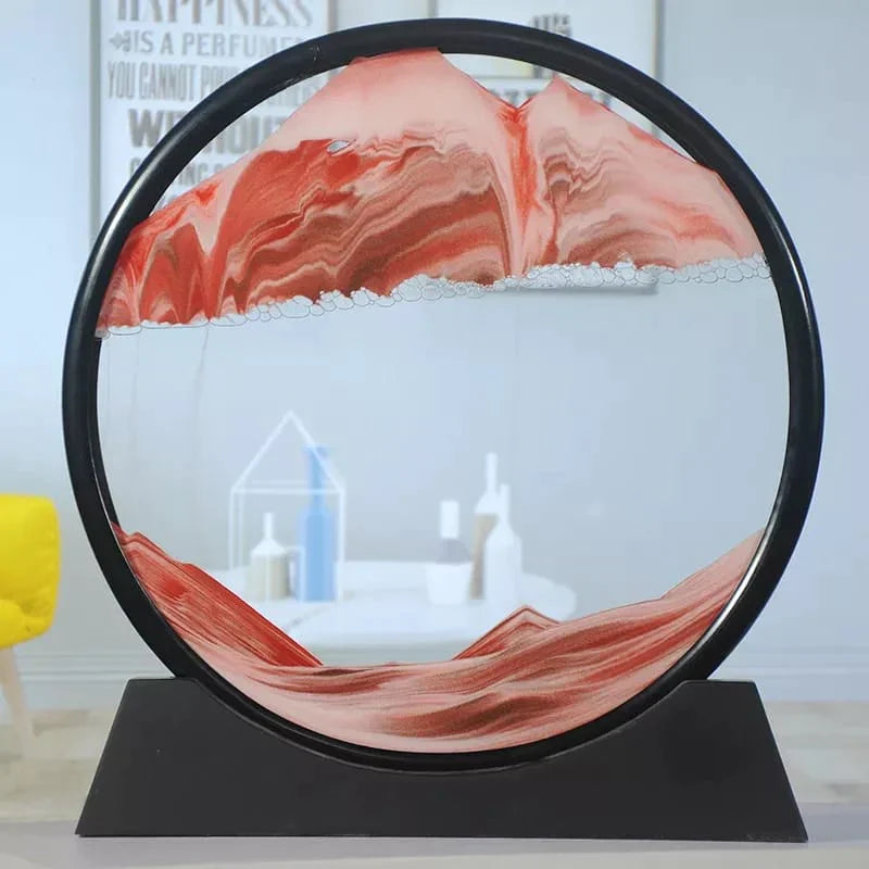 Fluid Motion Sand Art Display - Tranquil Decor Piece