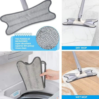 Versatile 360° Rotating Flat Mop with Extended Handle